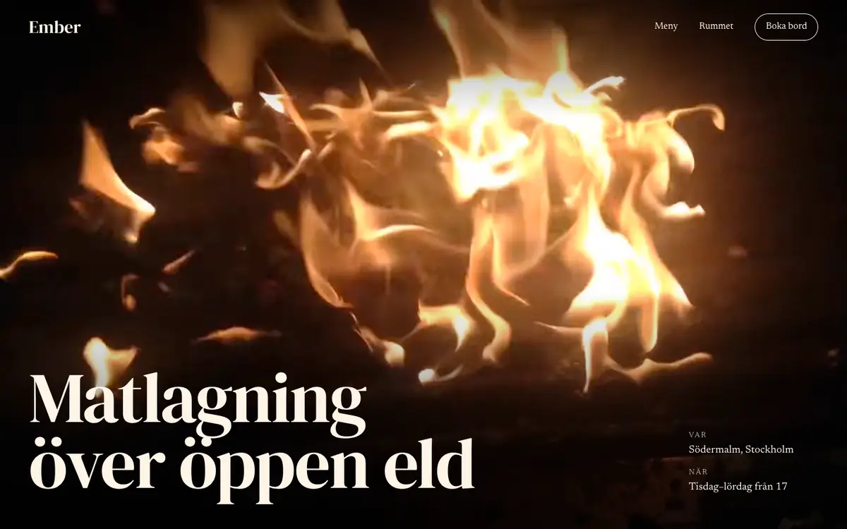 Ember, restaurang: Det enda ljuset är elden